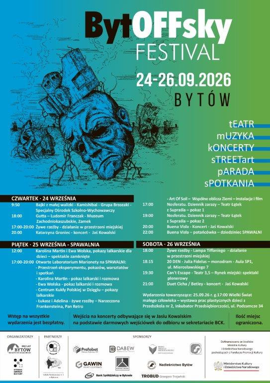 Wielkie święto teatru i sztuki w Bytowie. W najbliższy czwartek (24.09.) rozpocznie się tu Bytoffsky Festiwal