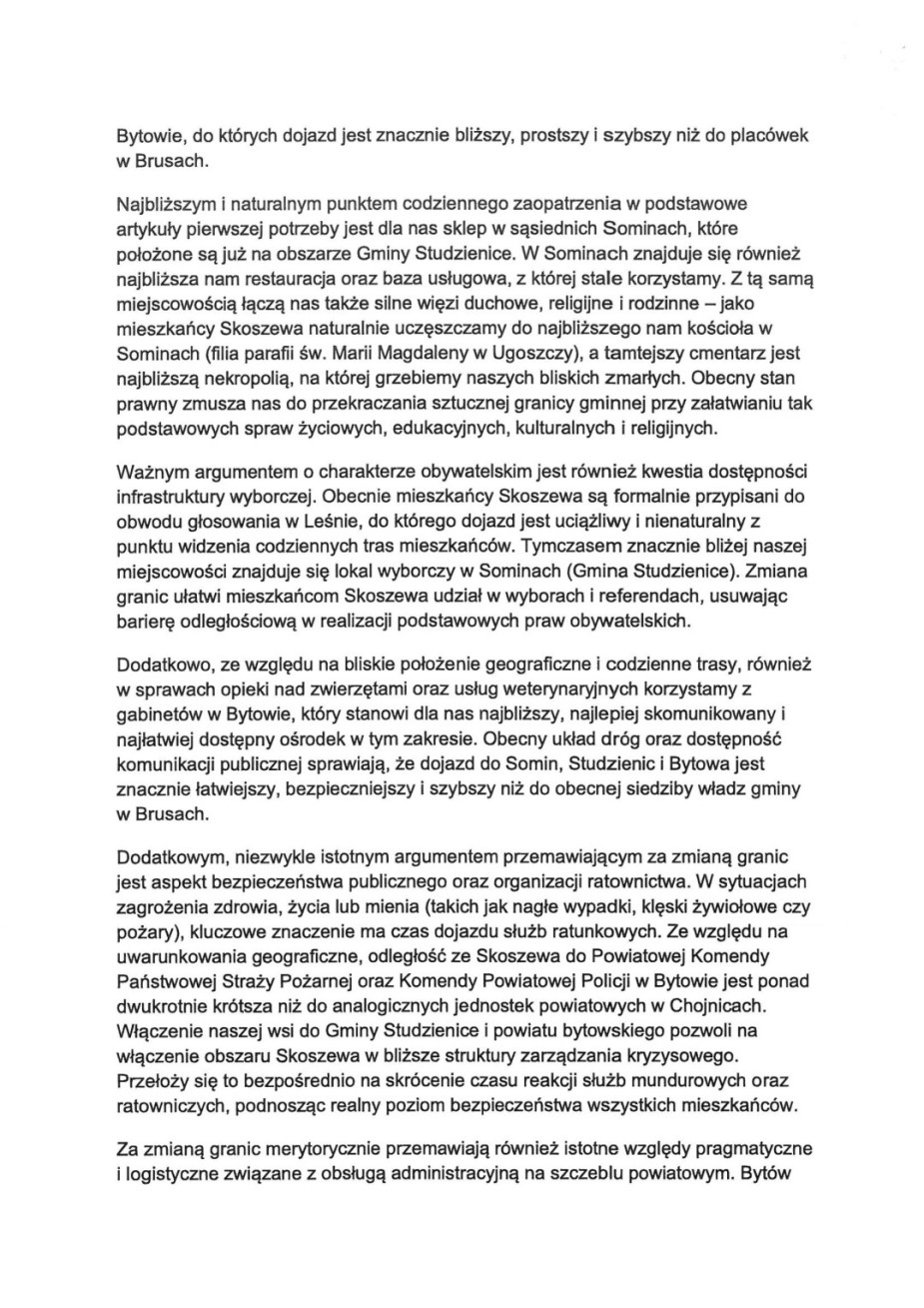 Nie chcą być już częścią gminy Brusy, wolą Studzienice. Jest petycja mieszkańc&oacute;w wsi Skoszewo o zmianę przynależności administracyjnej (REPORTAŻ)