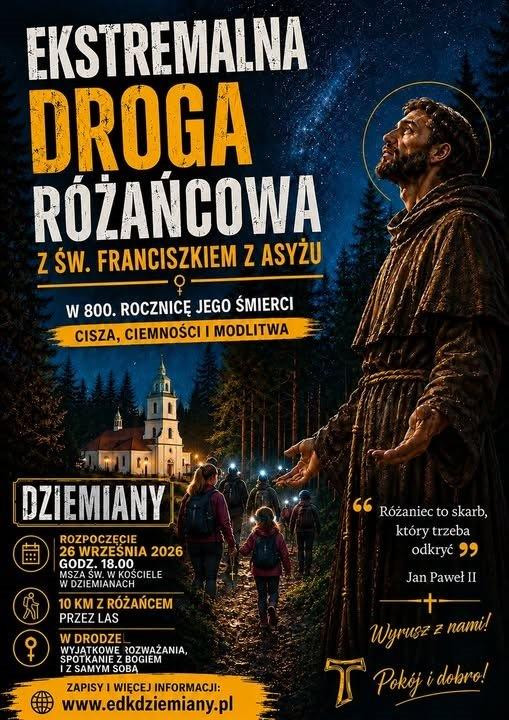 Jutro (26.09.) w Dziemianach Ekstremalna Droga Krzyżowa. To już czwarta edycja tego wydarzenia