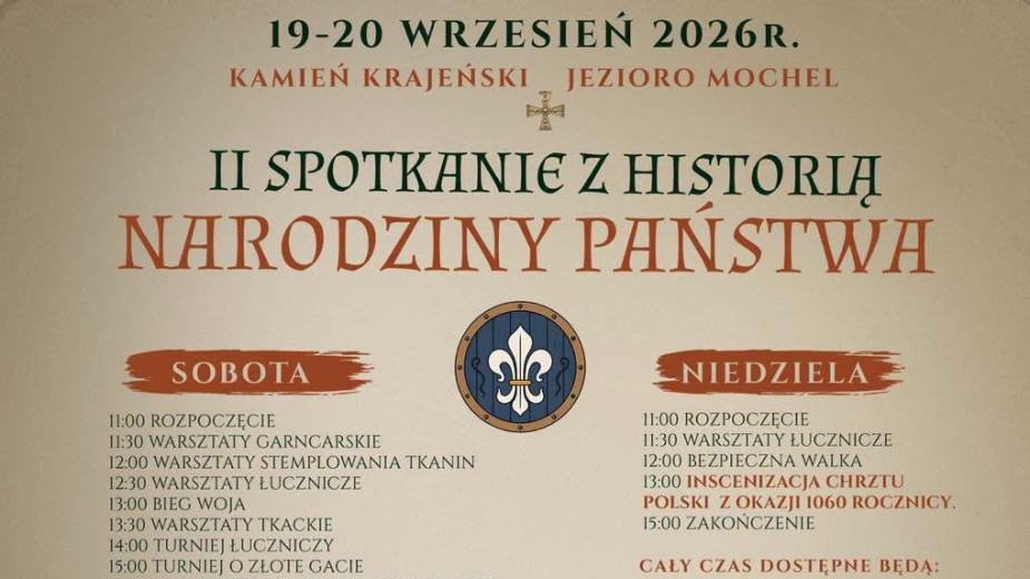 W Kamieniu Krajeńskim trwa spotkanie z historią "Narodziny państwa". Dziś między innymi inscenizacja chrztu Polski