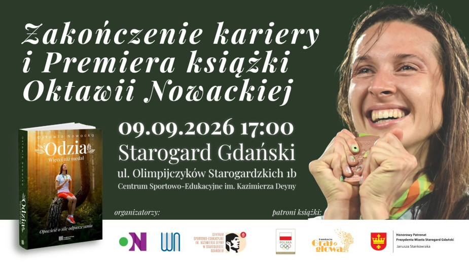 Medalistka olimpijska ze Starogardu Gdańskiego Oktawia Nowacka skończyła karierę i wydała książkę. Dziś (9.09) spotka się z mieszkańcami rodzinnego miasta