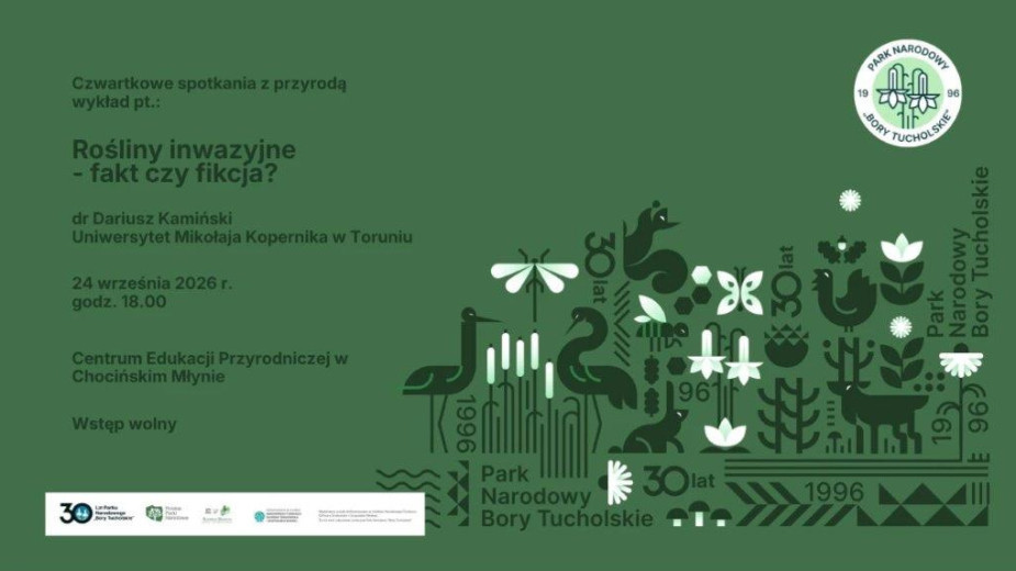 Nie tylko wykład. "Czwartkowe spotkania z przyrodą" w Parku Narodowym "Bory Tucholskie" w tym tygodniu z jubileuszową wystawą