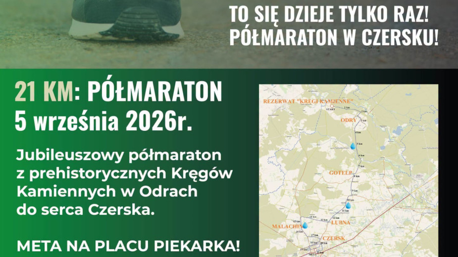 W sobotę (5.09) w gminie Czersk półmaraton na stulecie miasta. Będą znaczne utrudnienia w ruchu na jego trasie