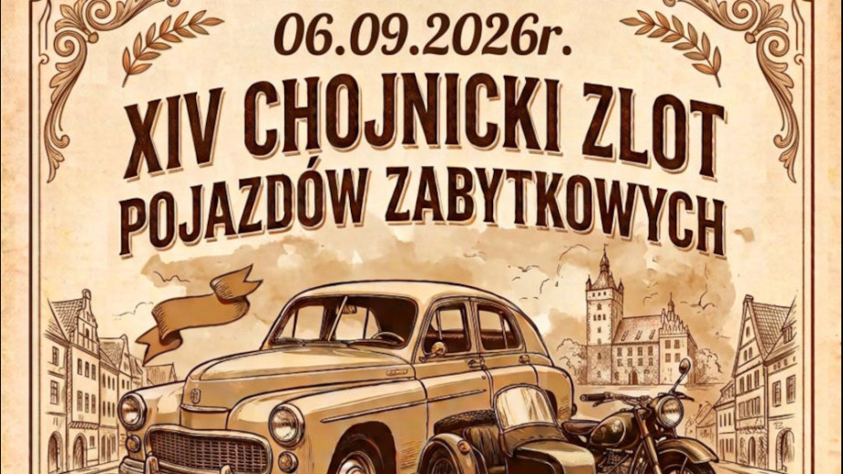 W niedzielę (6.09) w Parku Tysiąclecia 14. edycja Chojnickiego Zlotu Pojazdów Zabytkowych