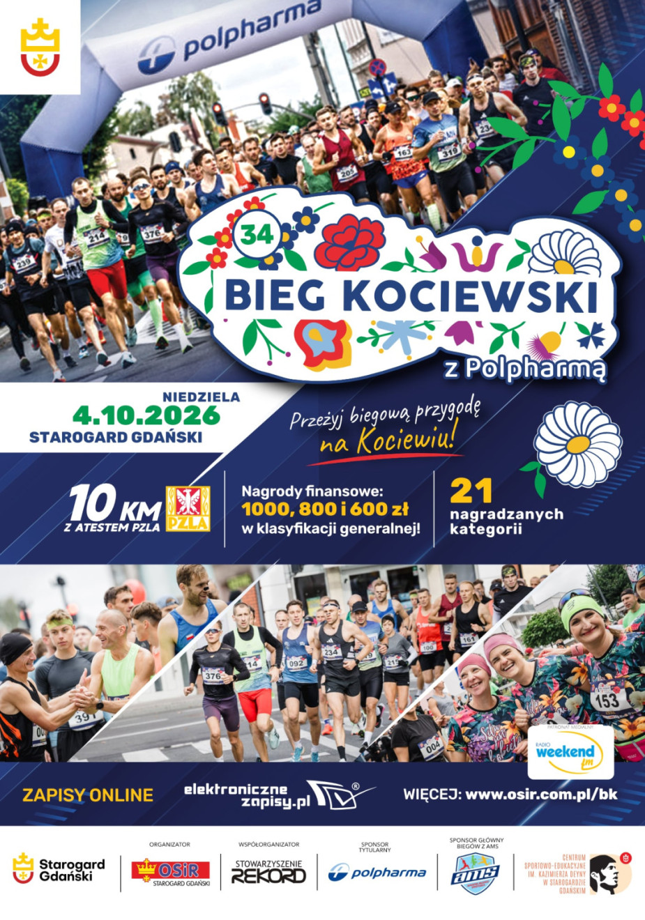 W niedzielę 34. edycja Biegu Kociewskiego z Polpharmą. OSiR zachęca do kibicowania i prosi kierowc&oacute;w o wyrozumiałość