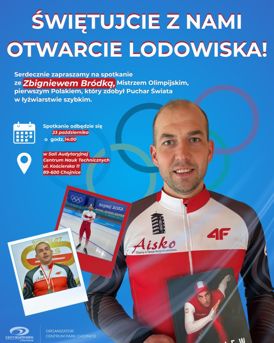 W najbliższy piątek (23.10) otwarcie lodowiska w Chojnicach. Będzie także spotkanie z mistrzem olimpijskim Zbigniewem Br&oacute;dką
