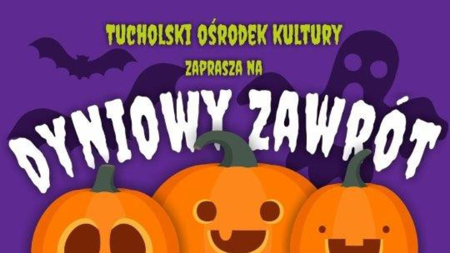 Tucholski Ośrodek Kultury zaprasza dziś (30.10) najmłodszych na imprezę halloweenową pod nazwą "Dyniowy zawrót głowy"