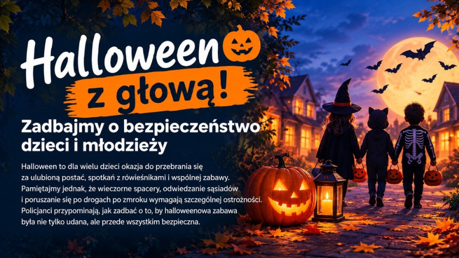 Dzisiaj (31.10) Halloween. Policja przypomina o świętowaniu bezpiecznym i z poszanowaniem prawa