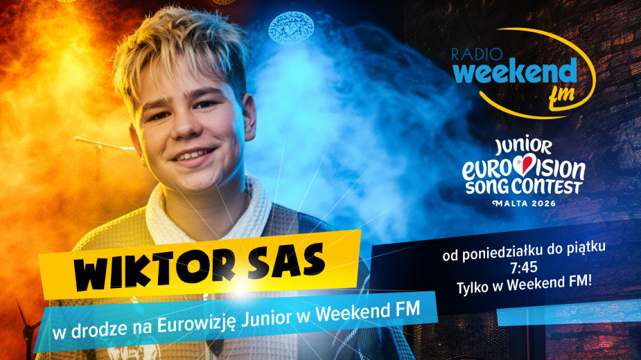 Wiktor Sas w drodze na Eurowizję Junior w Weekend FM. Wiktor, Leszek Mazur i gra gitara ;)