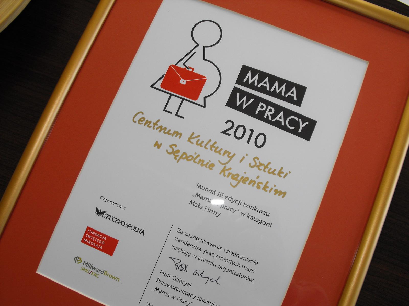 Sępoleńskie CKiS firmą &bdquoNieprzeciętnie przyjazną mamom&rdquo