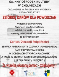 GOK w Chojnicach pomaga powodzianom