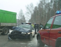 Kolizja radiowozu chojnickiej policji