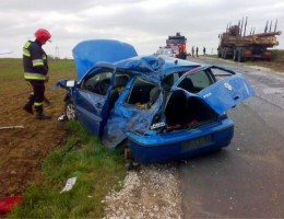 Zderzenie scani i vw polo