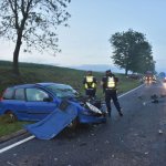 Wypadek w Chrząstowie. Fot. KPP w Człuchowie