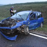Wypadek w Chrząstowie. Fot. KPP w Człuchowie