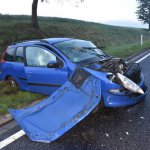 Wypadek w Chrząstowie. Fot. KPP w Człuchowie